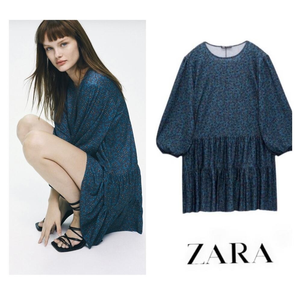Zara Tiered Floral Tunic Dress